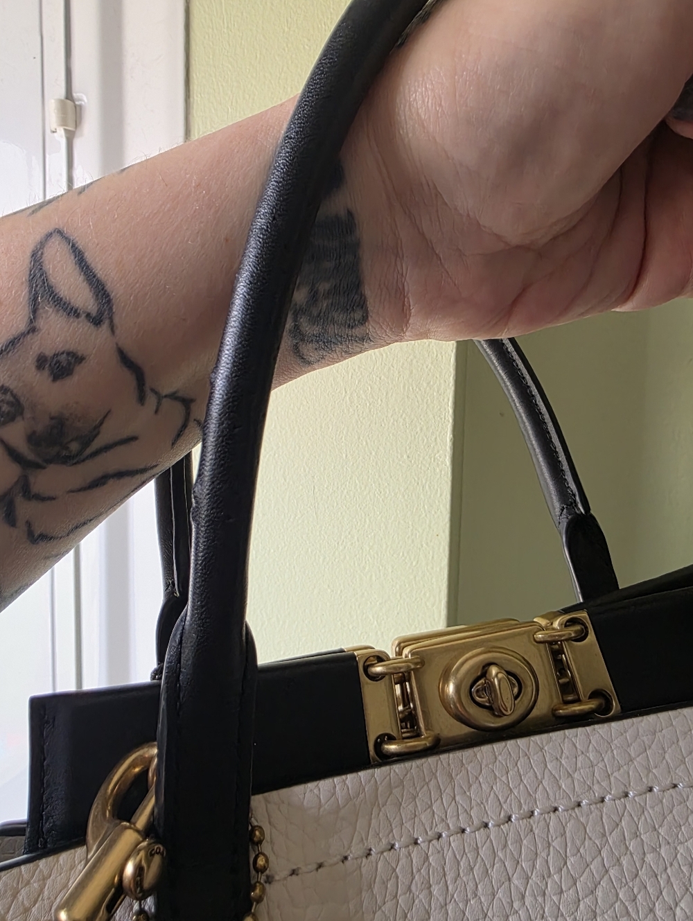 Coach 1941 Troupe Tote in the Colorblock (Chalk Multi) colorway. - Picture 15 of 15